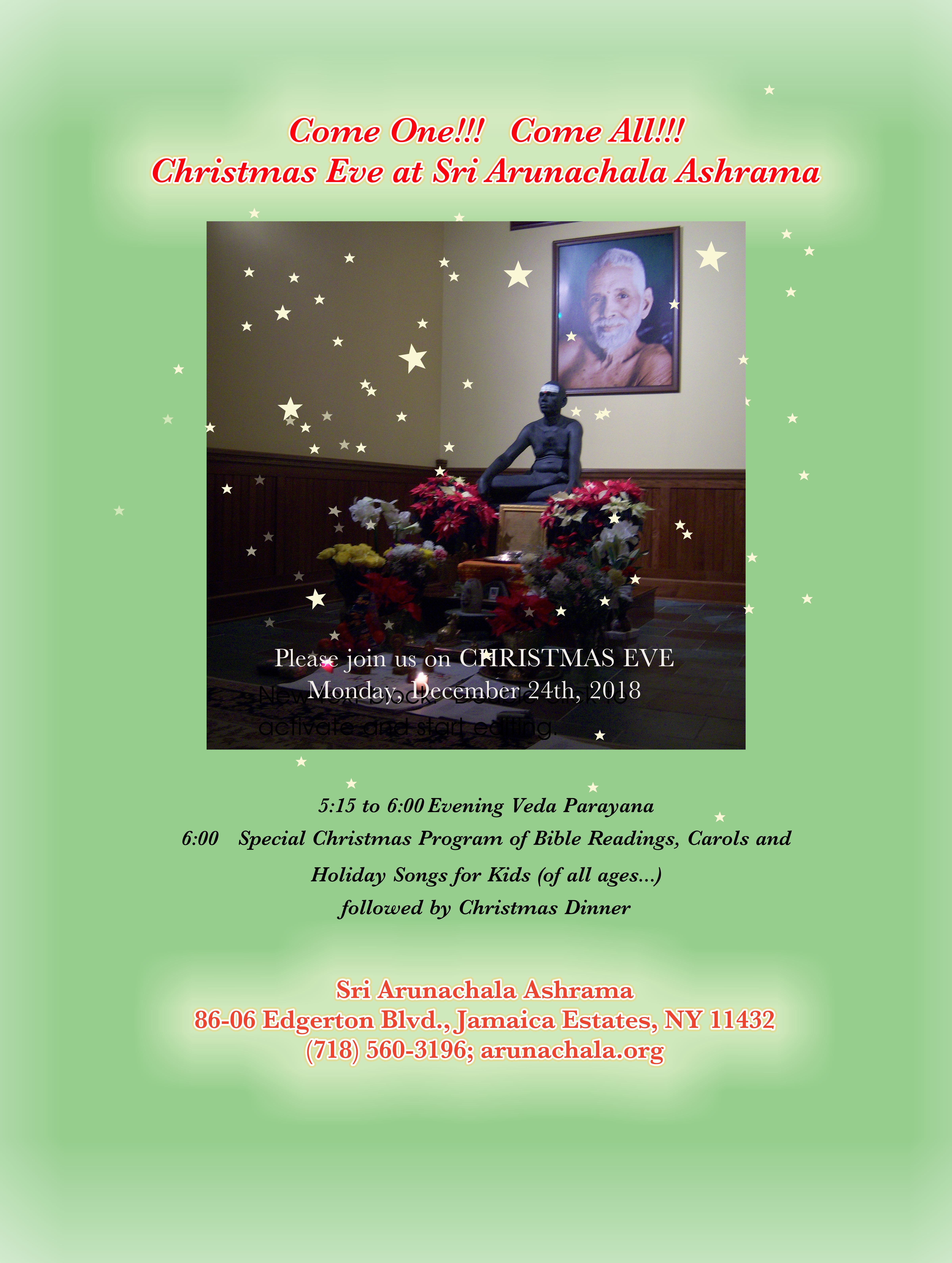 Christmas Eve.Satsang invitation