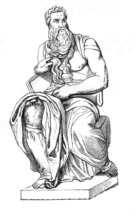 drawing of Moses statue